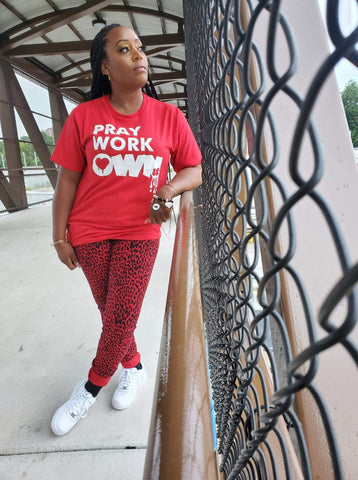 Red Pray Work Own It T-Shirt